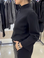 Women's Casual Trousers and Asymmetrical Long Top