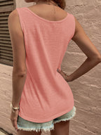 Fake Button Tank Top