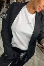 Women's Top Jacket & Elastic Pants Two-piece Set